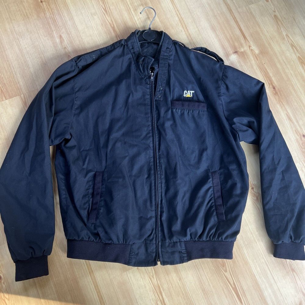 Vtg Caterpillar Upstream Racing Division Team Jacket Oil Skin‎ Full Zip Size XL